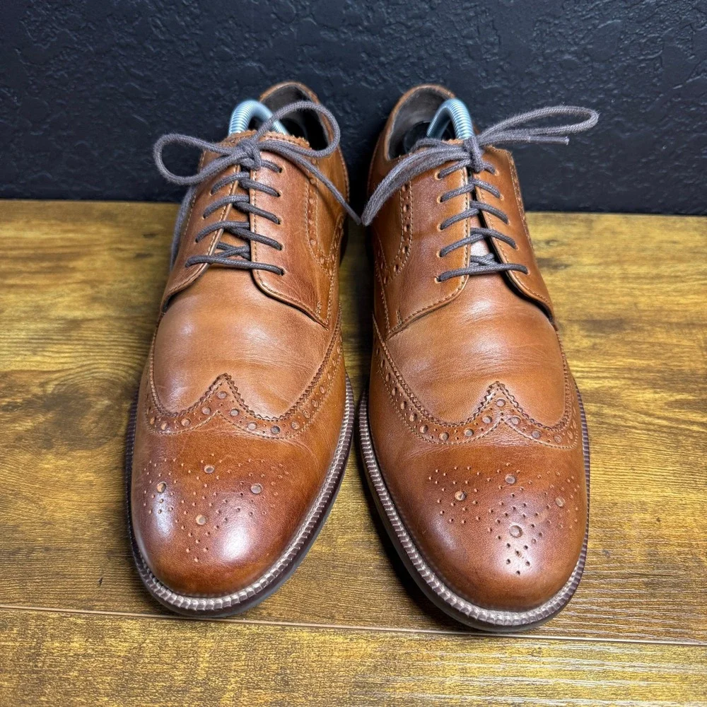 Cole Haan Williams‎ Wingtip C24116 British Tan Leather Oxford Mens 9.5 M